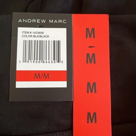 NWT Andrew Marc black Faux Suede Skinny Pants Size M - Picture 12 of 12